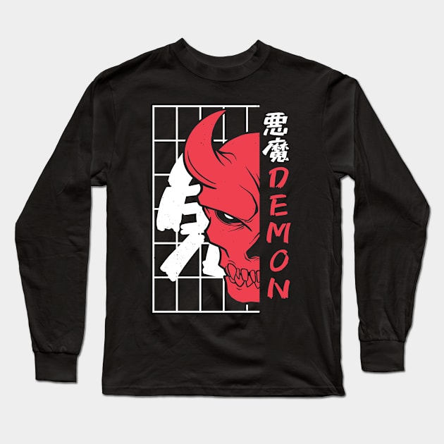 Oni Means Demon Long Sleeve T-Shirt by LAPublicTees